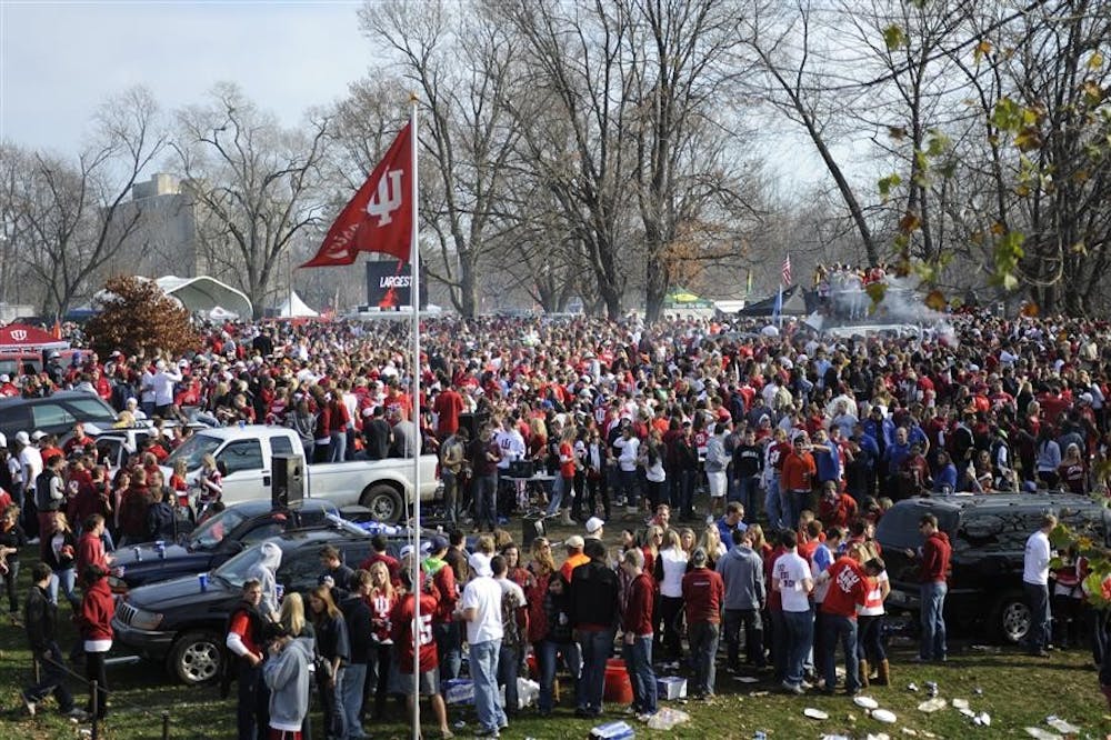 People tailgate off of 17th street on Nov. 21, 2009 across from Memorial Stadium. Both IU and Purdue fans alike came out to partake in the pre-game festivities.
