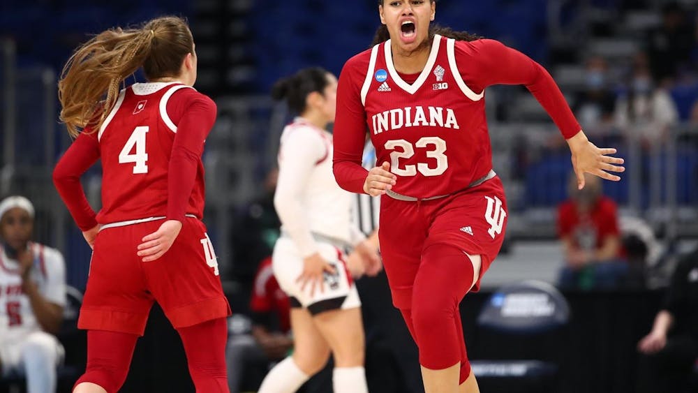 Then-freshman forward Kiandra Browne runs during a game against North Carolina State University on March 27 during the NCAA Tournament. Browne scored 9 points and pulled down 10 rebounds against Western Michigan University on Sunday at Simon Skjodt Assembly Hall in Bloomington.  
