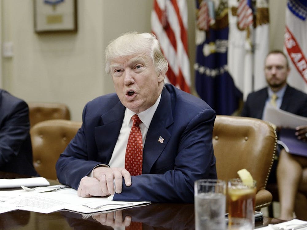 U.S. President Donald Trump discusses the Federal budget over lunch in the Roosevelt Room of the White House on Feb. 22, 2017 in Washington, D.C .(Olivier Douliery/Abaca Press/TNS) 