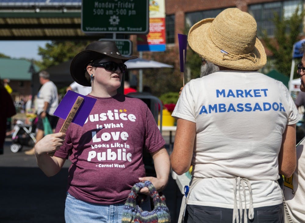 Protests at the farmers market