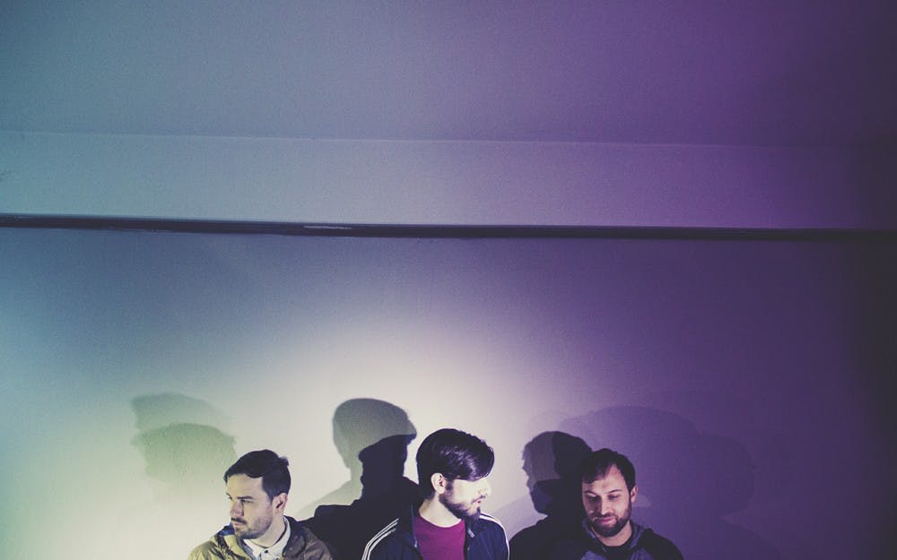 From left to right, Steven Warstler, Dean Tartaglia, Zach Ruetz members of Secret Spaces pose for a photo. 