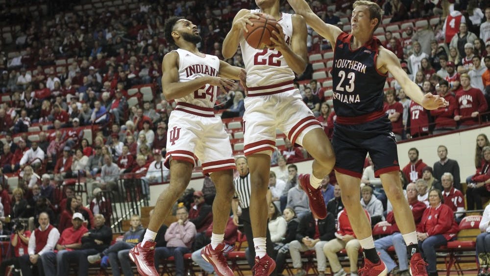 The hoosiers went head-to-head with University of Southern Indiana on Nov. 1 in the first exhibition match of the 2018-19 season. IU won 96-62.