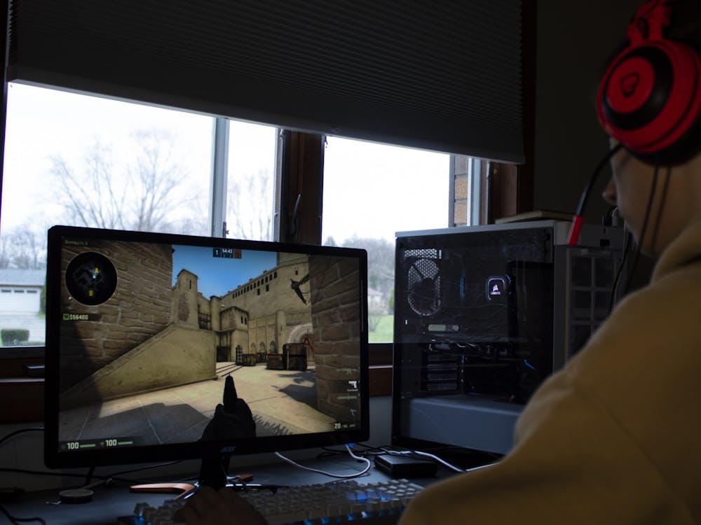 A student plays Counter Strike: Global Offensive on March 29.