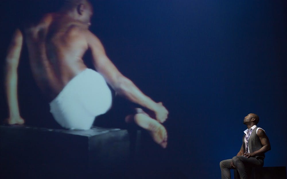 Contemporary dance students practice during rehersal for "Roots to Wings" winter dance concert. The event took inspiration from the choreography of the Gallim Dance group, which led workshops in the fall.