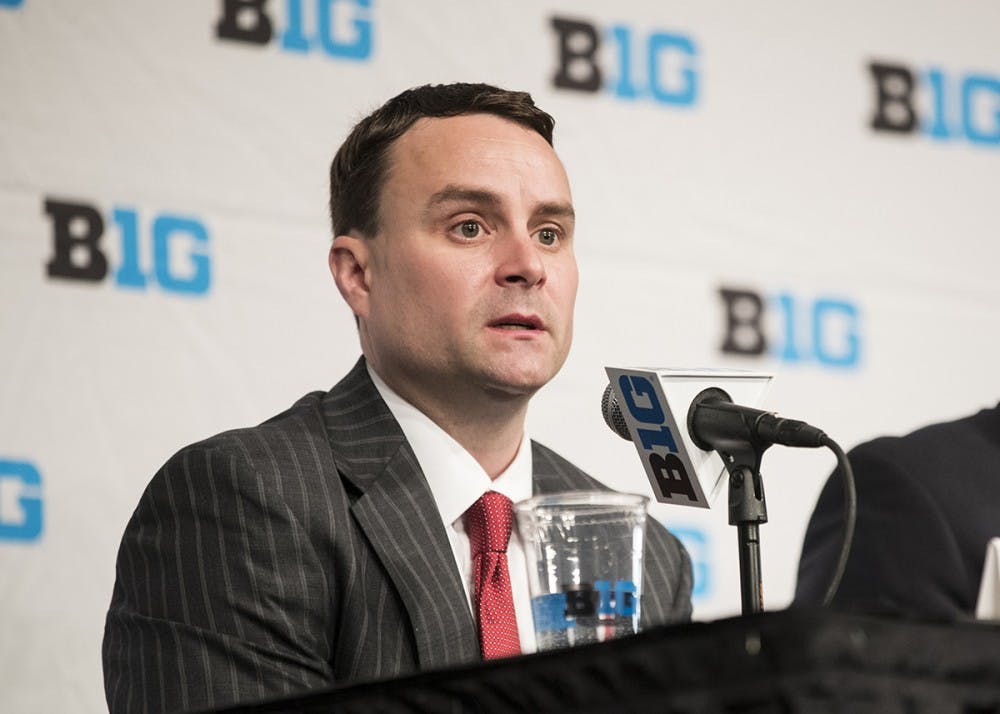 Head Coach Archie Miller speaks at a press conference during Big Ten Media day at Madison Square Garden on Thursday. Miller, along with three IU players, made the trip to New York City to attend the conference media availability.