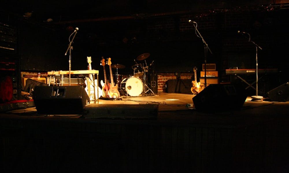 Ellis Latham-Brown - The empty stage on Saturday, June 14 at the Bluebird before the Benders performed. 
