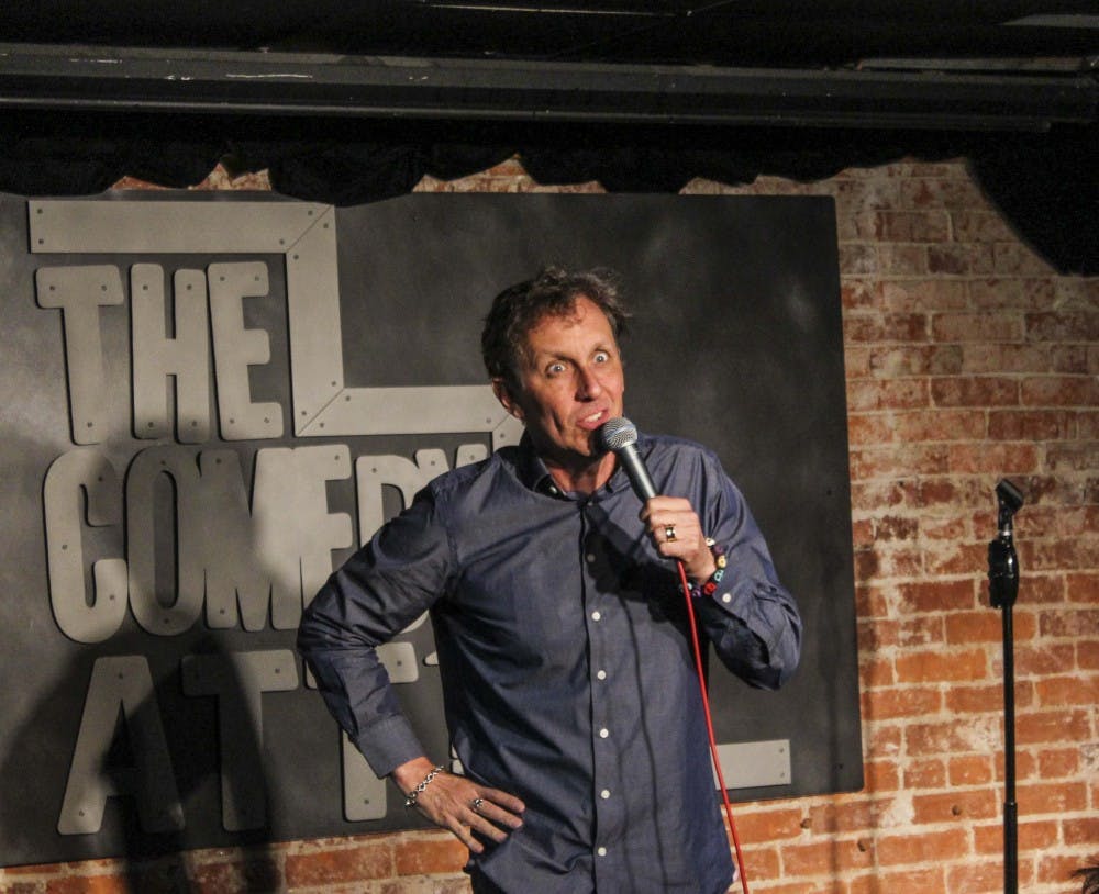 Comedian Jake Johannsen performs Saturday night at the Comedy Attic. This was his first time performing in Bloomington. 