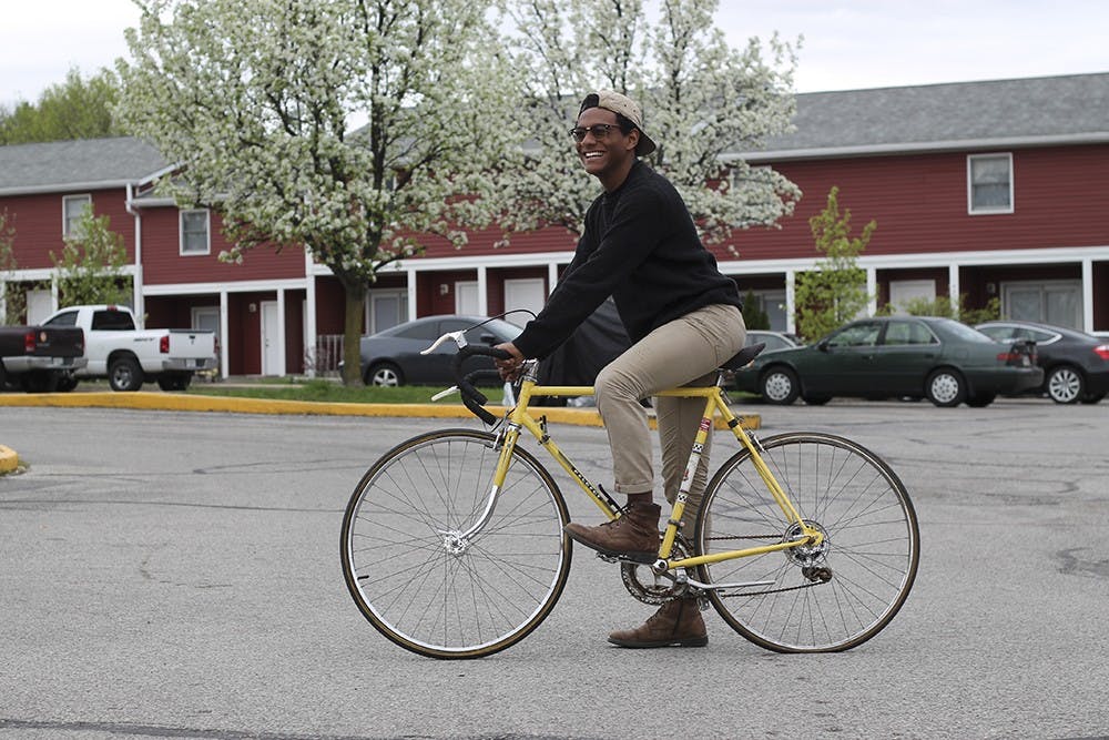 Roberto Ortiz, an online IU student, plans to ride his bike across the globe starting August. He's starting this journey in San Francisco.