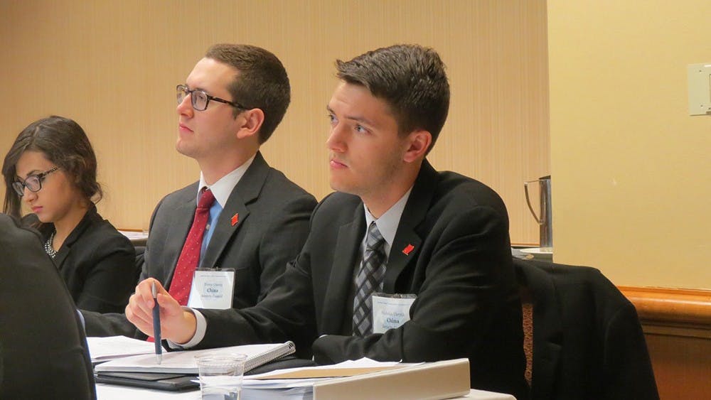 Members of IU's Model United Nations spent four days working with students from all over the country to debate national issues. IU's team swept the competition.