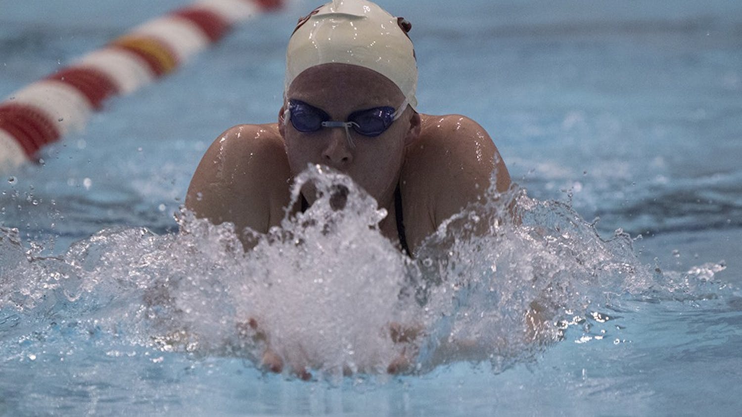 Freshman Lilly King practices breastroke Monday afternoon at the Counsilman-Bilingsley Aquatic Center.