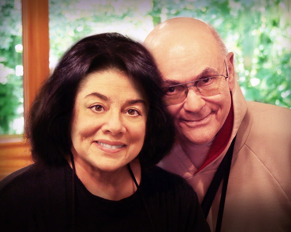 <p>Larry Kass poses with his wife, Sara. Kass wrote the music and lyrics to all 30 songs in the musical, "Tuning In," and he says he dedicated all the music to Sara.&nbsp;</p>