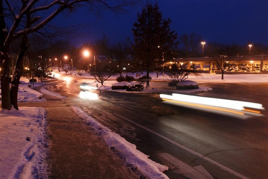 Cars Driving in Snow