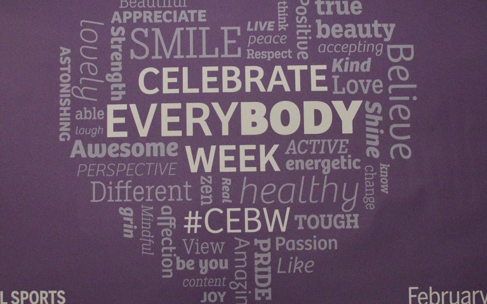 As a mission to help IU women challenge the unrealistic cultural ideals about body image, the week of Feb. 20-24 is EveryBODY week. There are signs and messages written in various places around the campus gyms.&nbsp;&nbsp;
