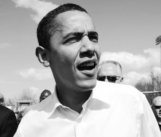 Sen. Barack Obama appeared at the Women’s Little 500 race on April 11th, 2008. 