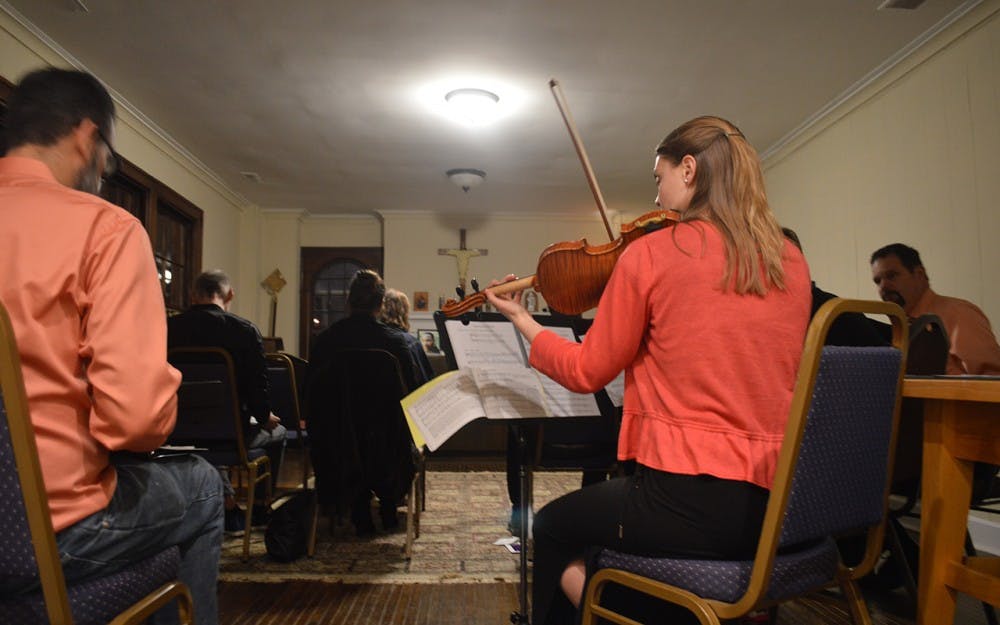 The song Veni Sancte Spiritus (Come Holy Spirit) plays at the beginning of a&nbsp;Taizé service at the Canterbury House on Tuesday. Taizé is an interfaith service meant to bring people together with meditation and songs.&nbsp;&nbsp;