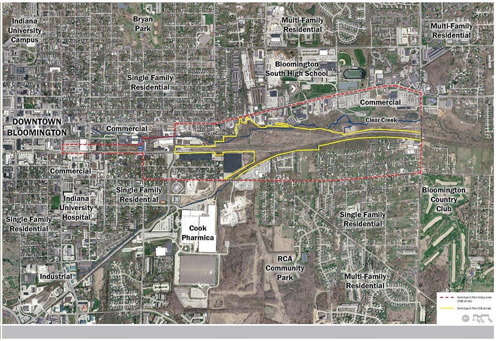 The 57 acres of former railroad property will be converted by the City of Bloomington to Switchyard Park.