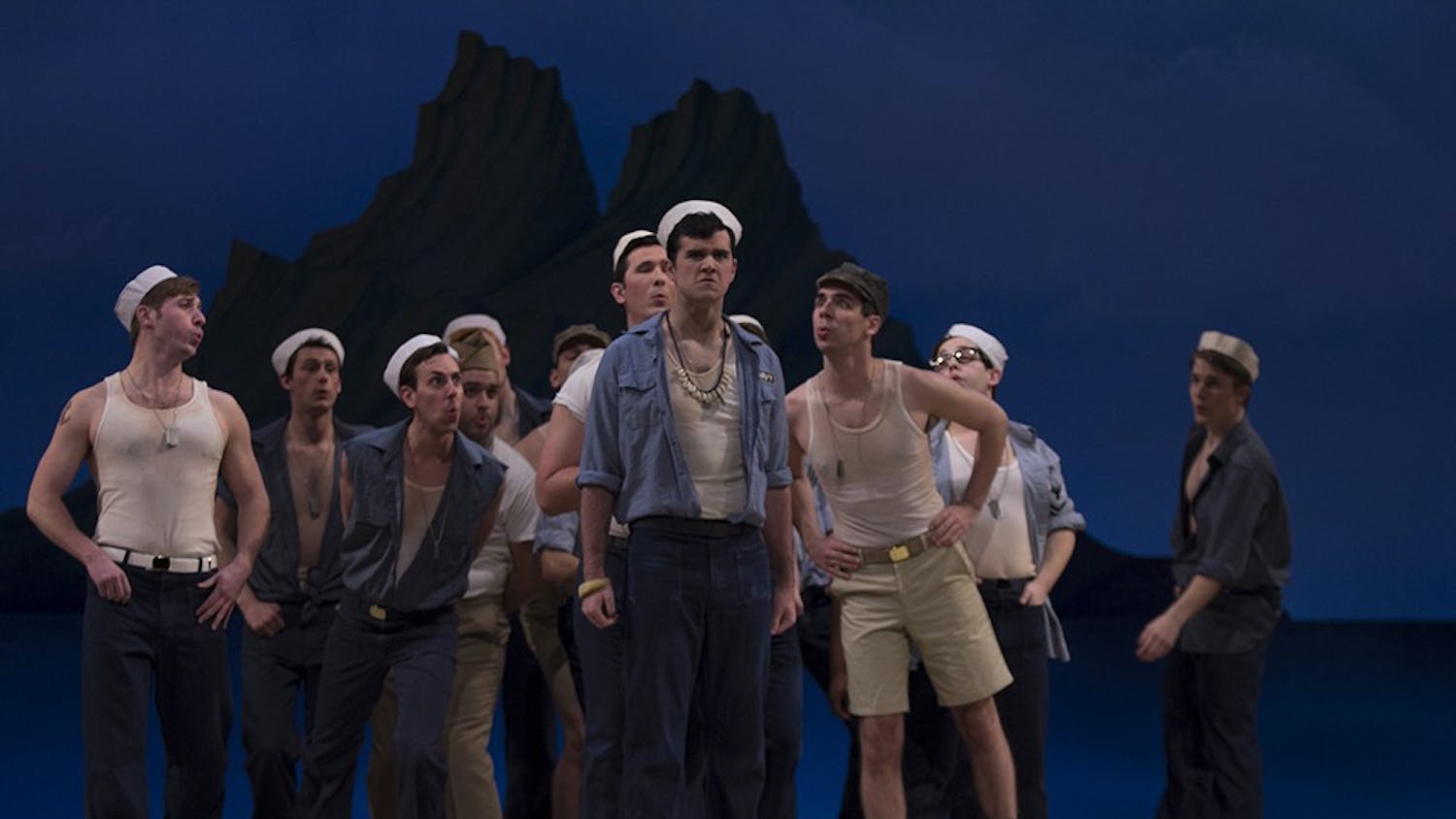 Casts act in the dress rehearsal of "South Pacific" in the Musical Arts Center on Thursday night. "South Pacific" opens Friday.