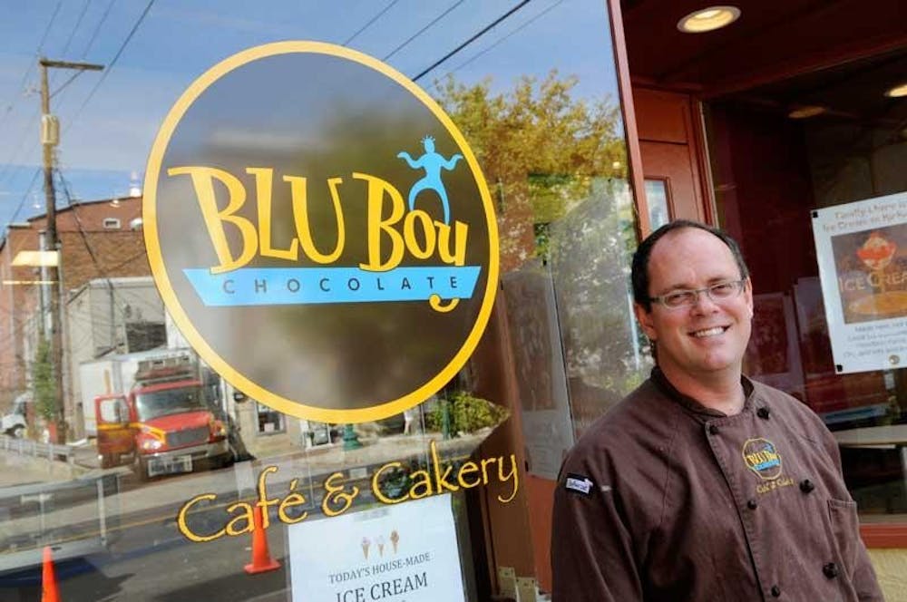 David Fletcher gave up a career as a physician to start BLU Boy Chocolate Cafe and Cakery. The shop, located at 112 E. Kirkwood Ave., recently celebrated its one-year anniversary. 