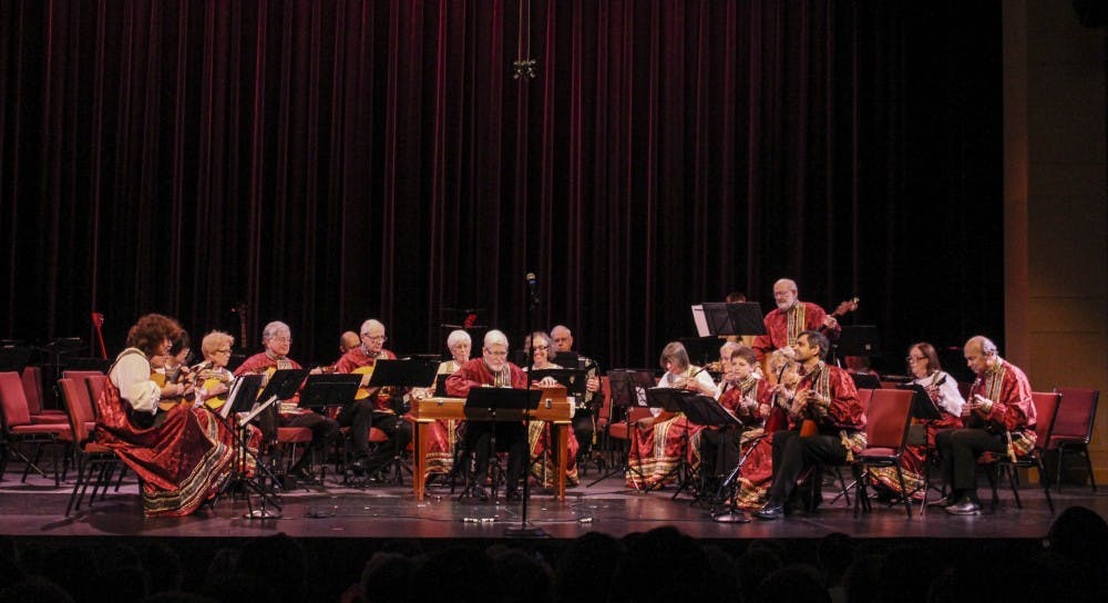 Musicians perform Saturday night at the Buskird Chumley theater during the Russian Festival Concert. The performers are from Russia, Europe and North America. 