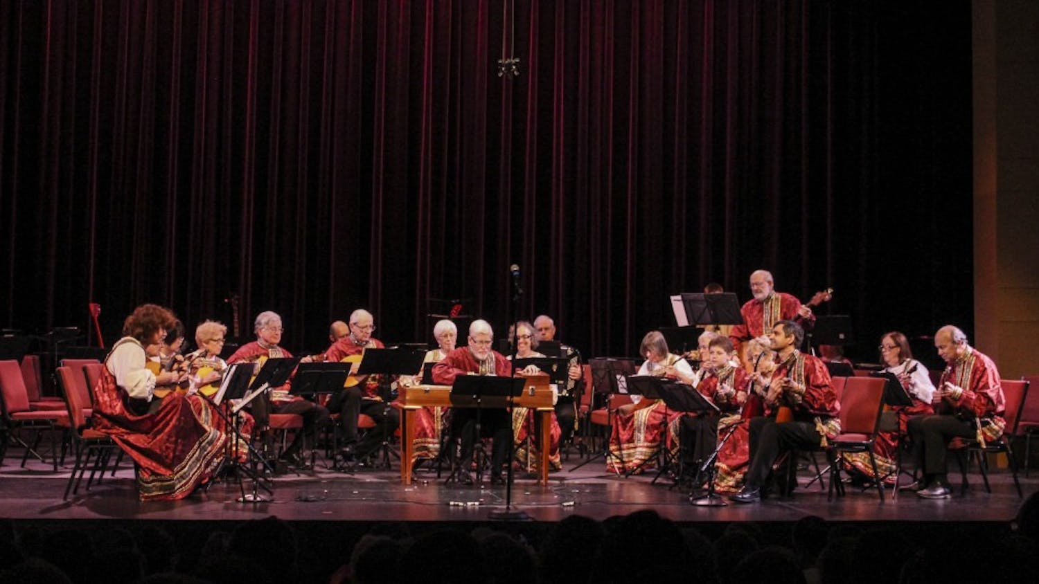 Musicians perform Saturday night at the Buskird Chumley theater during the Russian Festival Concert. The performers are from Russia, Europe and North America. 