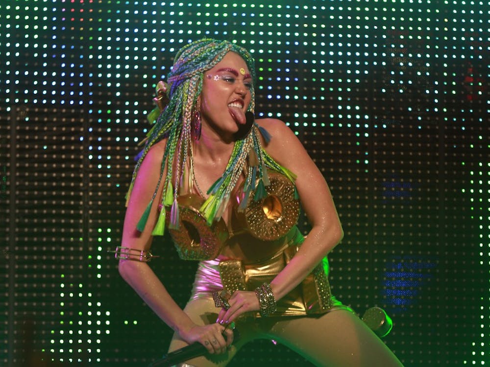 Miley Cyrus performs at the Wiltern Theatre on Dec. 19, 2015, in Los Angeles.