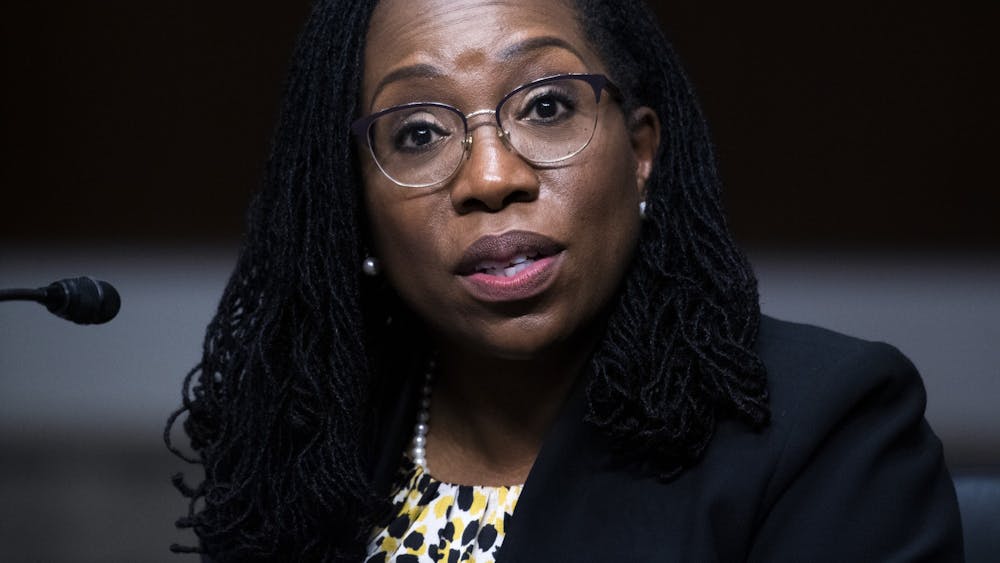 Ketanji Brown Jackson testifies during her Senate Judiciary Committee confirmation hearing for judge on the United States Court of Appeals for the District of Columbia Circuit in the Dirksen Senate Office Building on April 28, 2021, in Washington.