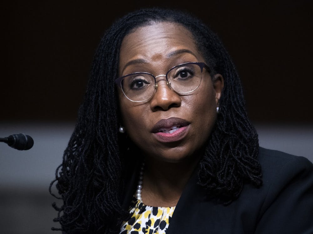 Ketanji Brown Jackson testifies during her Senate Judiciary Committee confirmation hearing for judge on the United States Court of Appeals for the District of Columbia Circuit in the Dirksen Senate Office Building on April 28, 2021, in Washington.