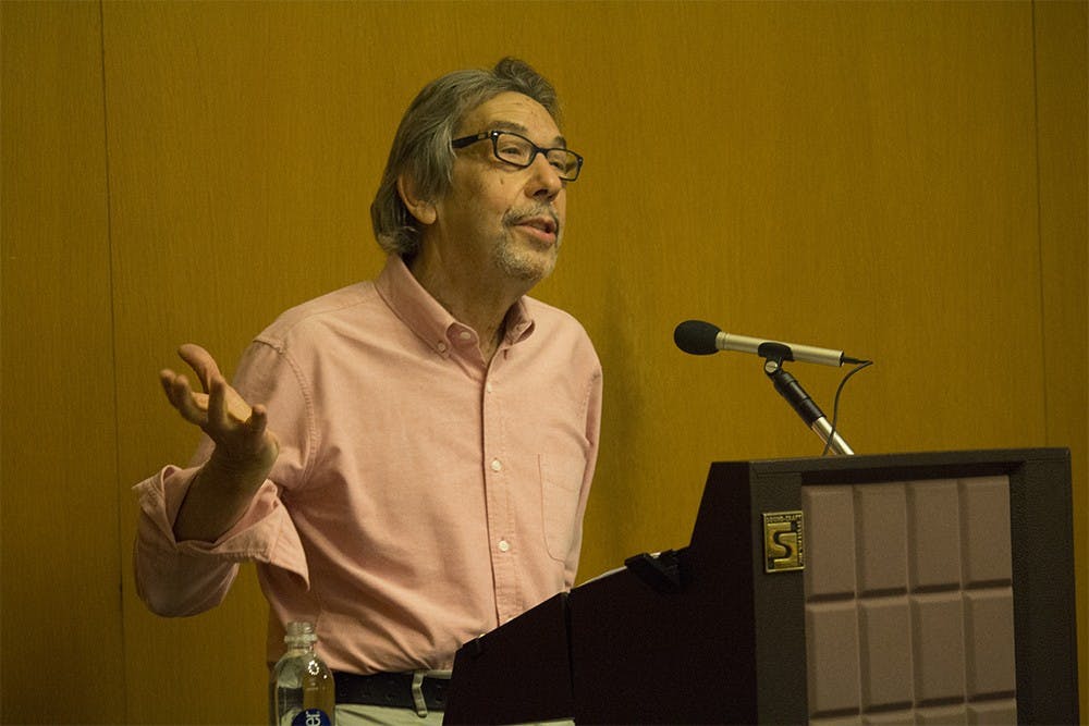 Alan Wald gives his lecture titled "The Radical Presence in U.S. Literature: From the New Negro to the New Left" in Lilly Library. The lecture was a part of the College of Arts and Sciences' Themester which gives students and community members more opportunities to learn about this year's theme of @Work: The Nature of Labor on a Changing World.