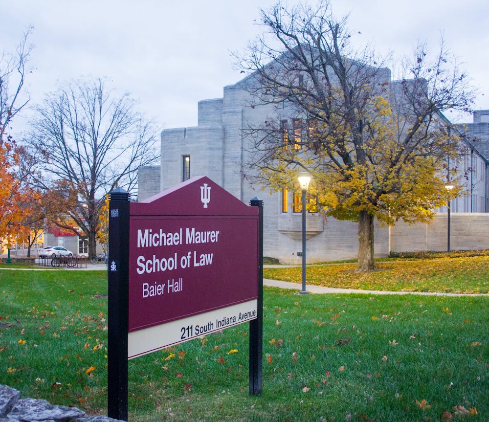 <p>IU Maurer School of Law is seen Nov. 15, 2021, on 211 S. Indiana Ave. Jeff Thomas, director of legal programs for Kaplan, said the increase of applicants raises the competitiveness of the admissions process, and students will need to perform better overall to be admitted.</p>
