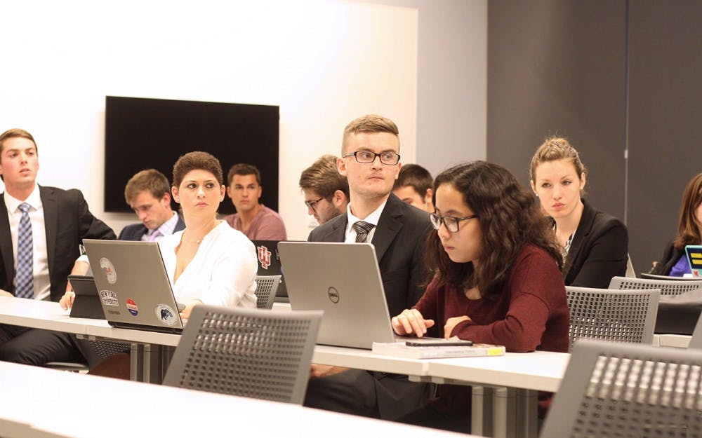 The elective representations of IU student body attend and participate in the dicussion of IUSA Congress prior to the election of the Election Commission Appointees on Tuesday.