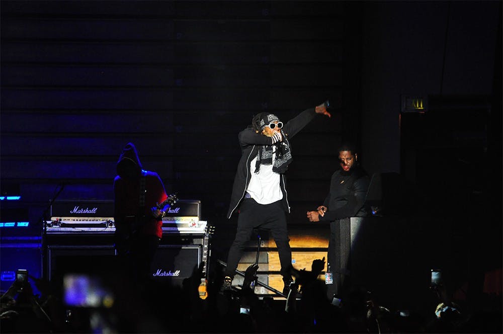 Rap artist Lil Wayne performs at Assembly Hall on Thursday night. 