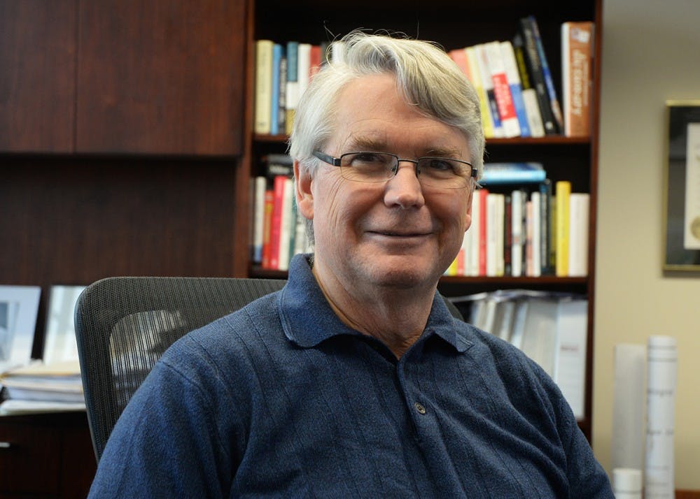 Mayor John Hamilton poses for a photo in his office. In a Q&amp;A with the IDS, Hamilton said local government in Indiana doesn't have much power when it comes to regulating weapons.&nbsp;