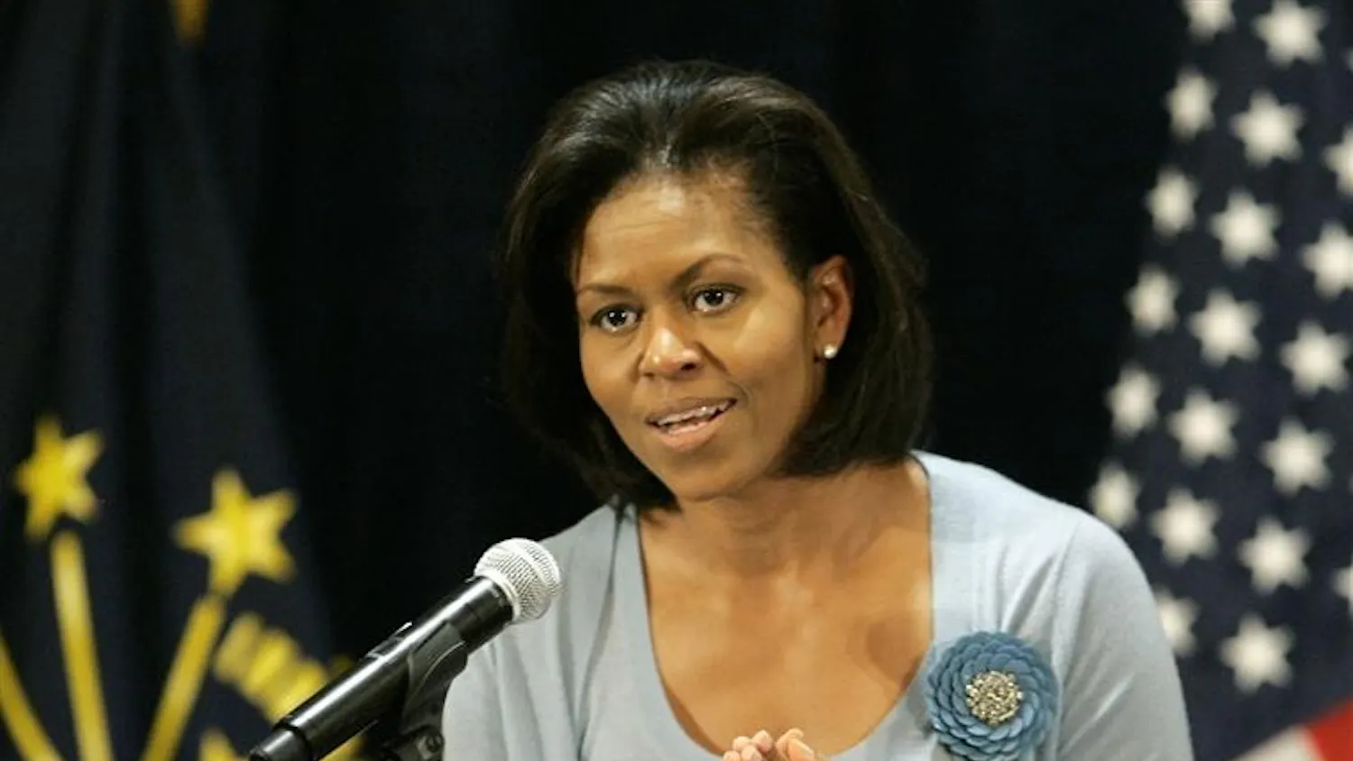 Michelle Obama, wife of Democratic presidential candidate Sen. Barack Obama, D-Ill., speaks during a round table discussion with working women focusing on the economy on Wednesday in Fishers, Ind.