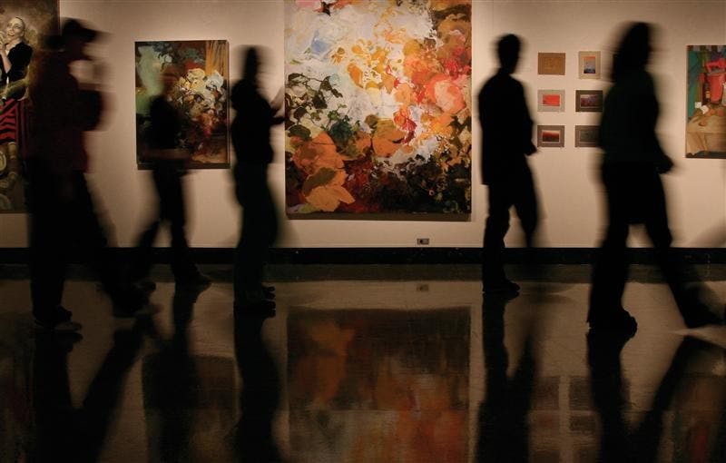 This exhibit inside The SoFa Gallery focuses on positive aspects of travel rather than the negative connotations often associated with flying in the post-9/11 world.
