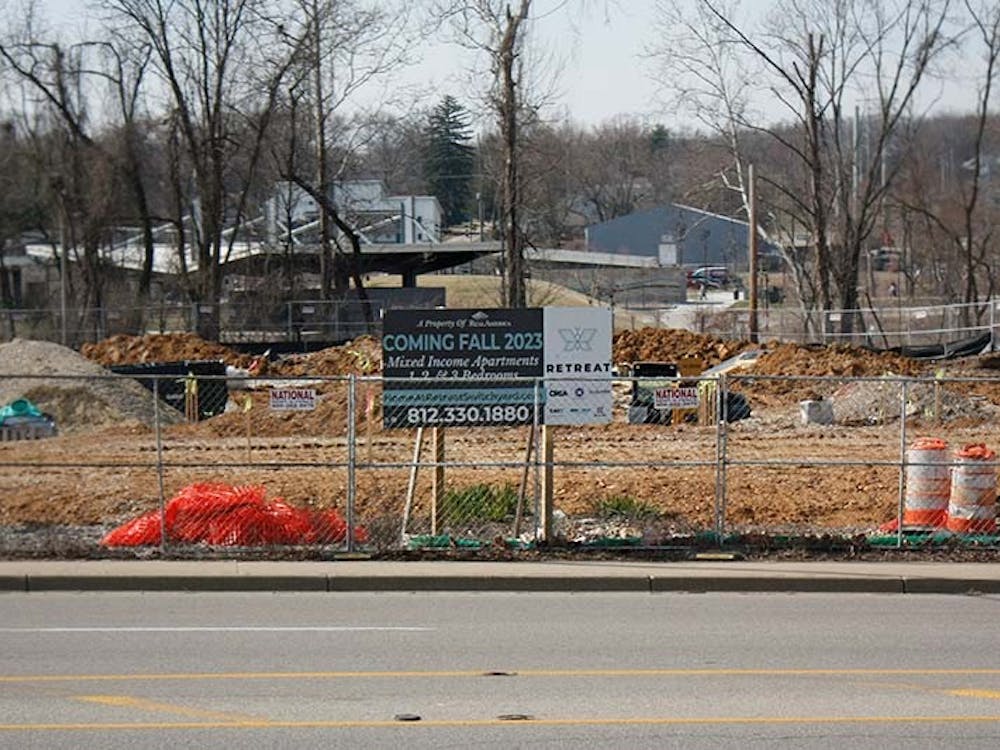 The future site of The Retreat is seen on Feb. 26, 2023, on South Walnut Street. The building will open this fall and offers affordable housing options for Bloomington residents.