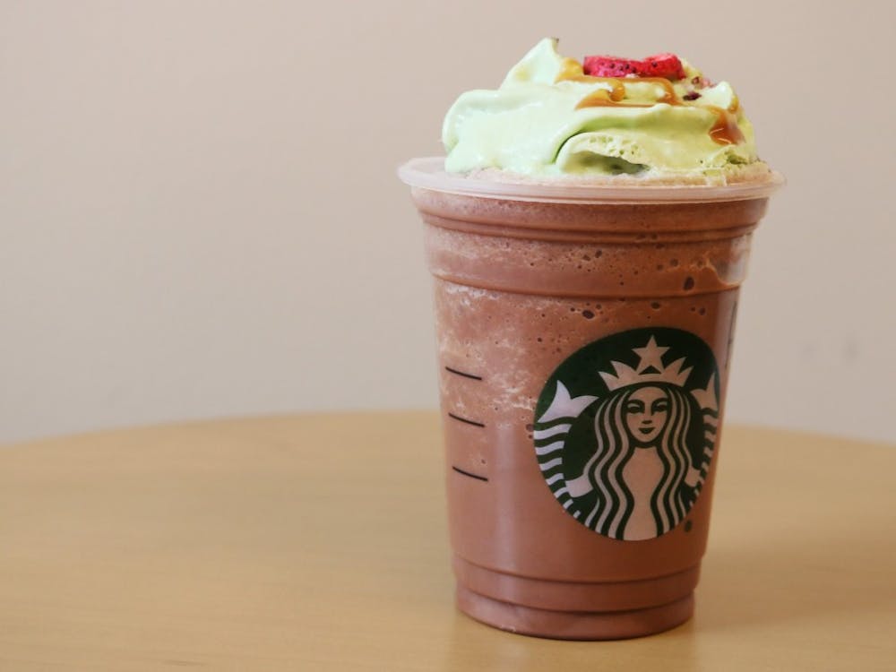 The Christmas Tree frappuccino recently came out at Starbucks. The drink consists of mocha and peppermint, matcha-infused whipped cream, a caramel drizzle, candied cranberries and a strawberry topper.