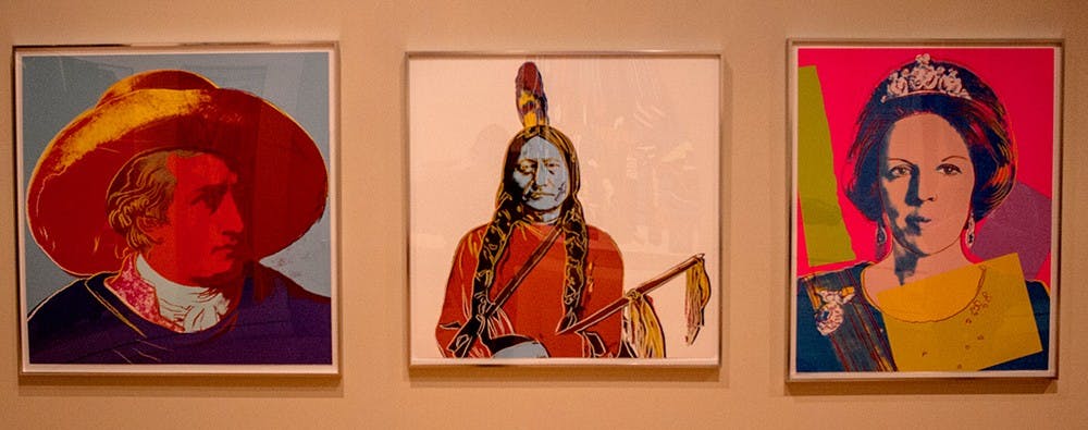Paintings by Andy Warhol are displayed in the IU Art Museum Gallery.