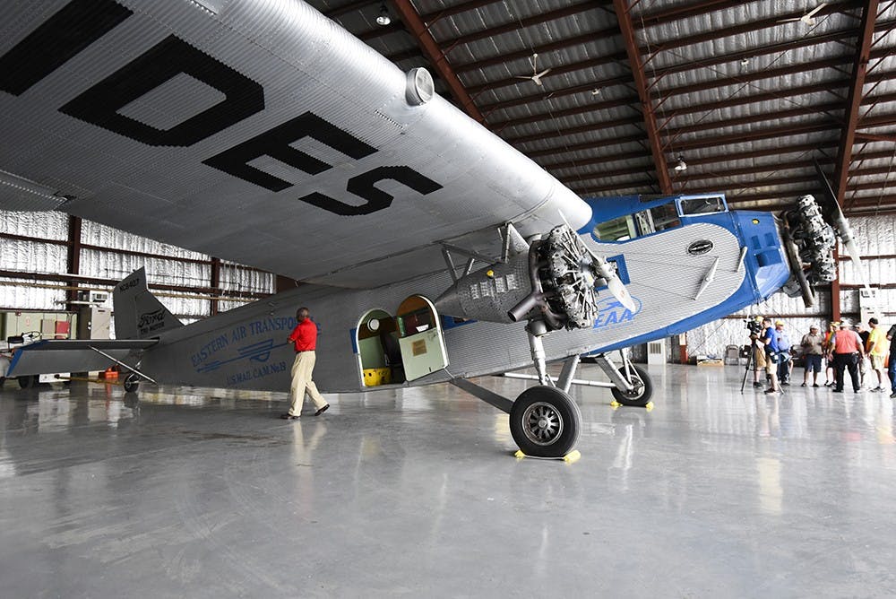 The Monroe County Airport allowed community members to purchase tickets to fly on the Ford Tri-Motor last week for their 75th anniversary. The plane is maintained by volunteers and rides last about 12 minutes. 