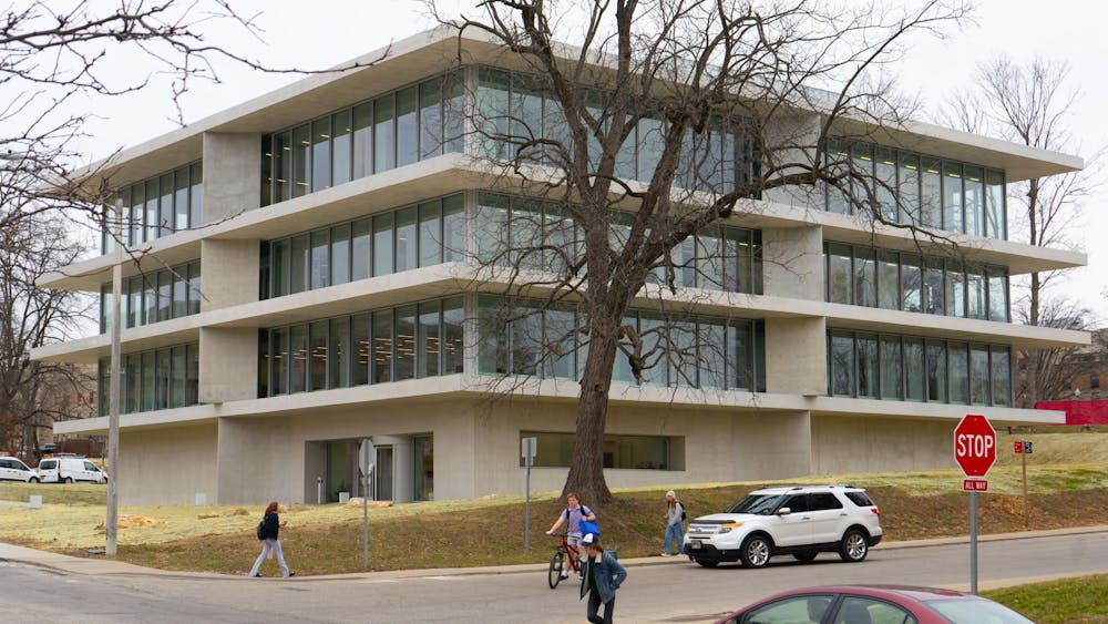 The Stephen L. and Connie J. Ferguson International Center is seen on Feb. 14, 2022, at the corner of Eagleson Avenue and Seventh Street. The new building will serve as a hub for international students and for students looking to study abroad.