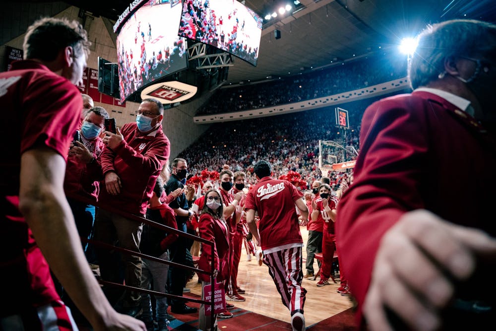 <p>The Indiana men’s basketball team runs onto the court ahead of its game against No. 4 Purdue on Jan. 20, 2022. Indiana had a nine-game losing streak against Purdue going into Thursday’s game.</p><p><br/><br/></p>