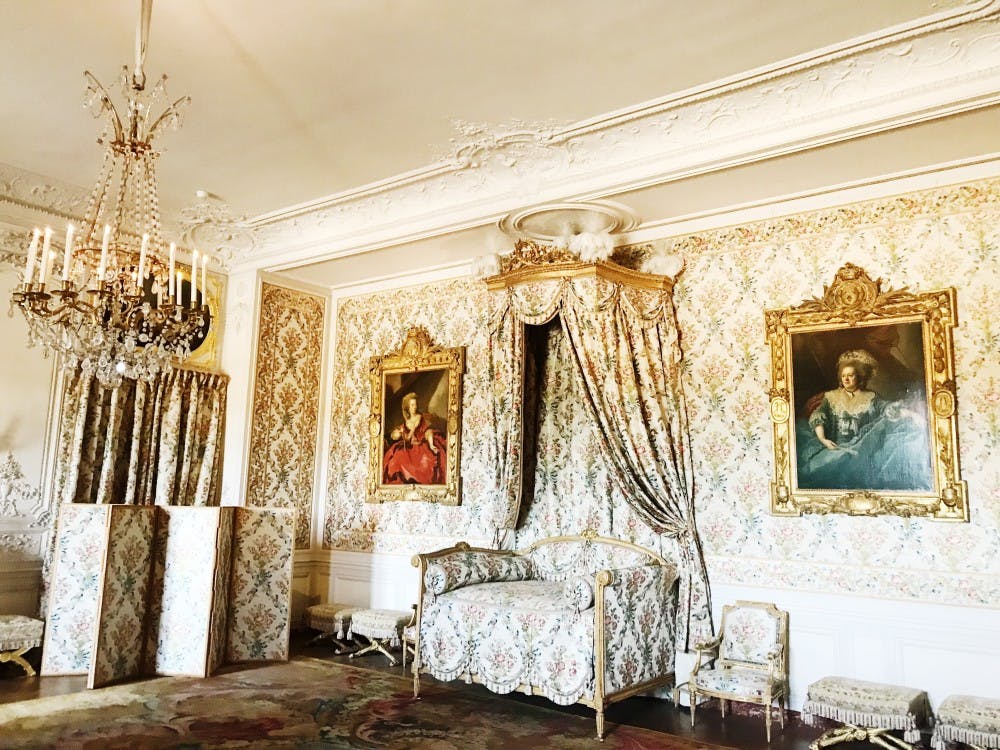 The Queen's Apartment in Versailles was designed for Louis XIV's Queen Marie Thérèse of Austria. The main room is called "The Queen's Bedchamber."