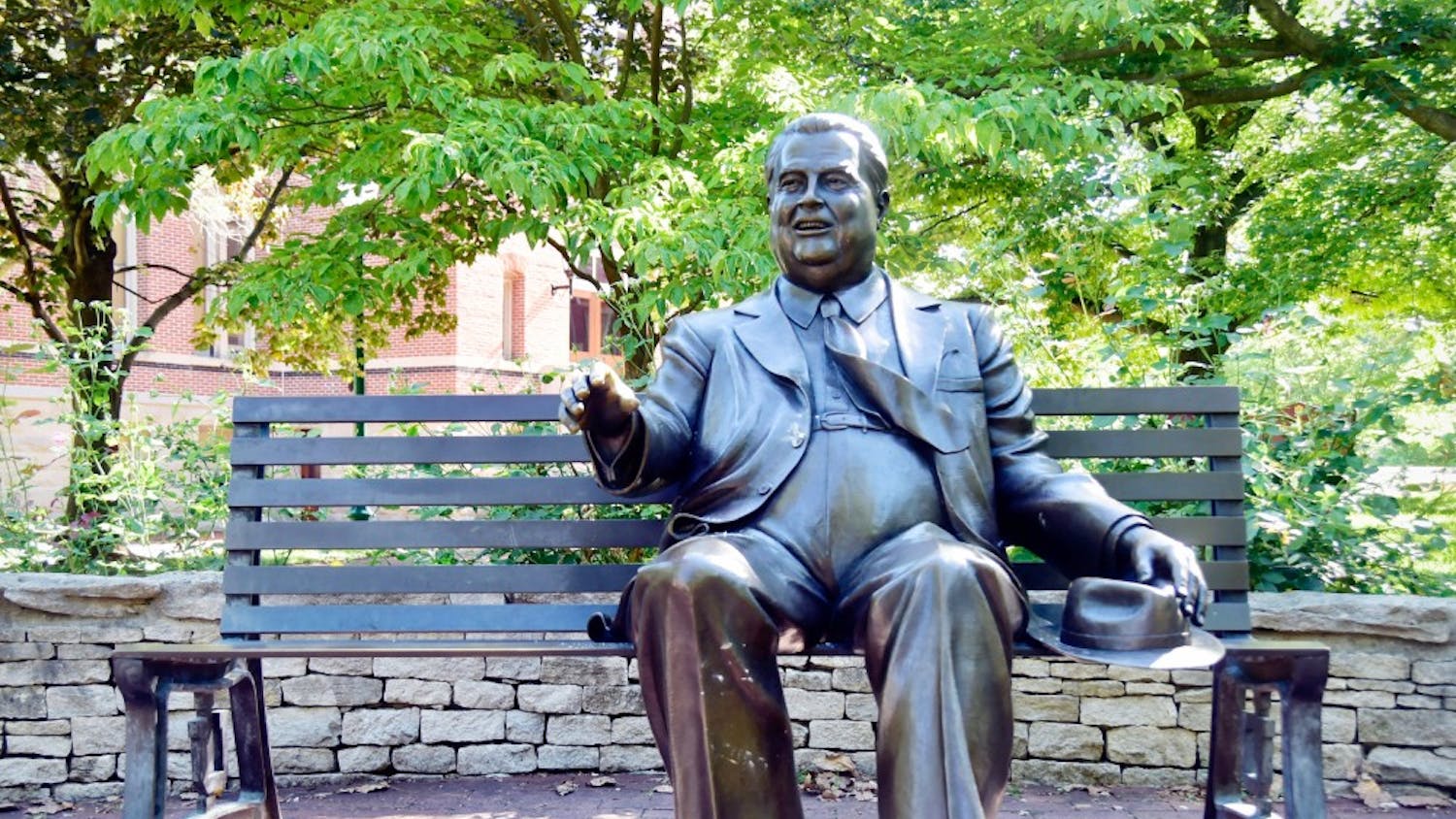 On Oct. 21, 2009, a sculpture of Herman B Wells was installed in the Old Crescent area of campus. It was crafted by artist Tuck Langland.