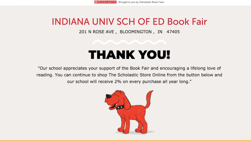 A screen grab from the IU School of Education Book Fair site.