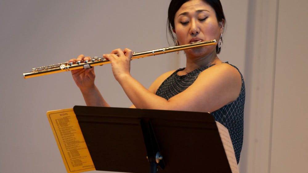 Flutist Suyeon Ko performs a piece by Sigfrid Karg-Elert on Sept. 3 at Ford-Crawford Hall. Ko has won prizes in competitions, including the American Protégé International Competition and the Myrna Brown Young Artist Competition.