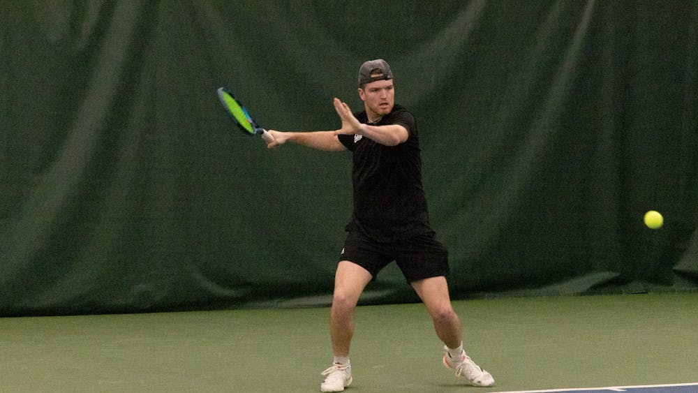 Indiana University senior Patrick Fletchall came out with a win against Southern Indiana on Feb. 12, 2023 at the IU Tennis Center. The Hoosiers lost 7-0 to Cornell on Saturday.