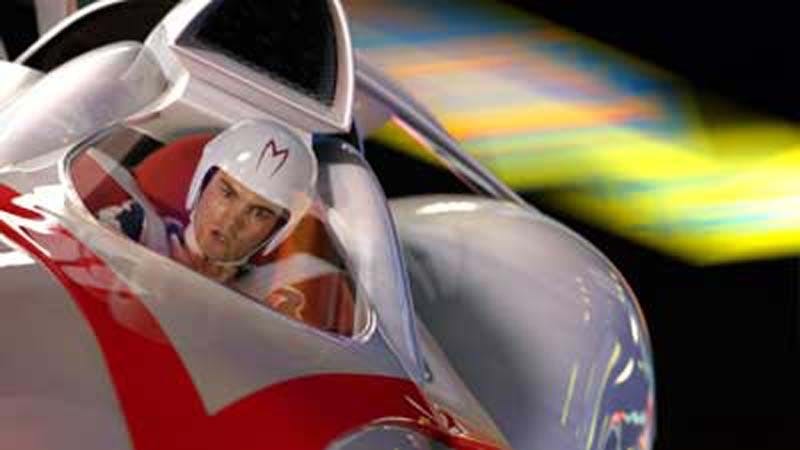  EMILE HIRSCH as Speed Racer driving in a scene from Warner Bros. Pictures
