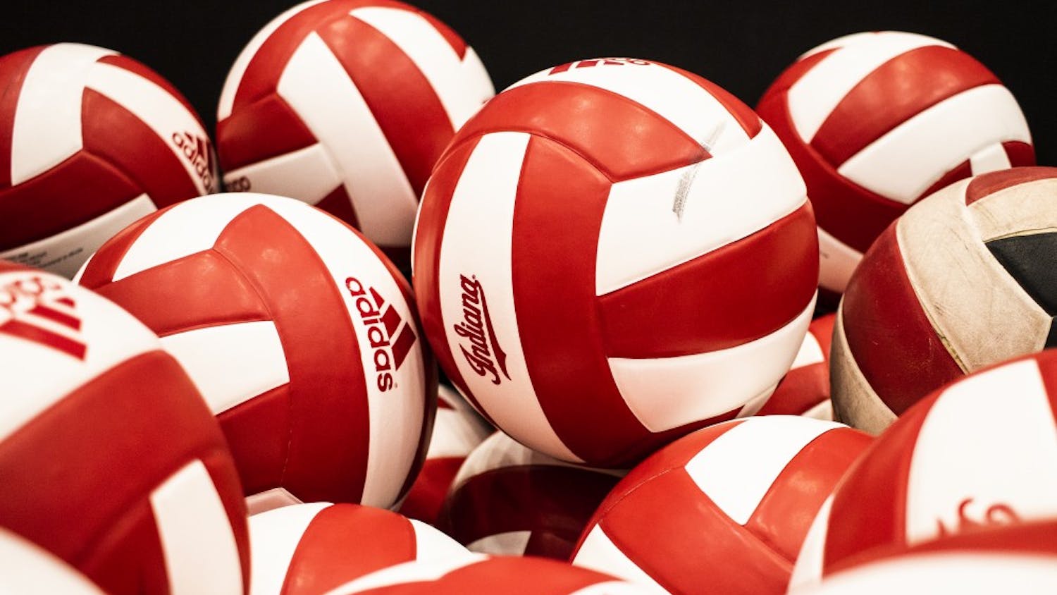 Volleyballs are stacked in a basket June 19 in Wilkinson Hall. IU will play Illinois on Oct. 4 at home.