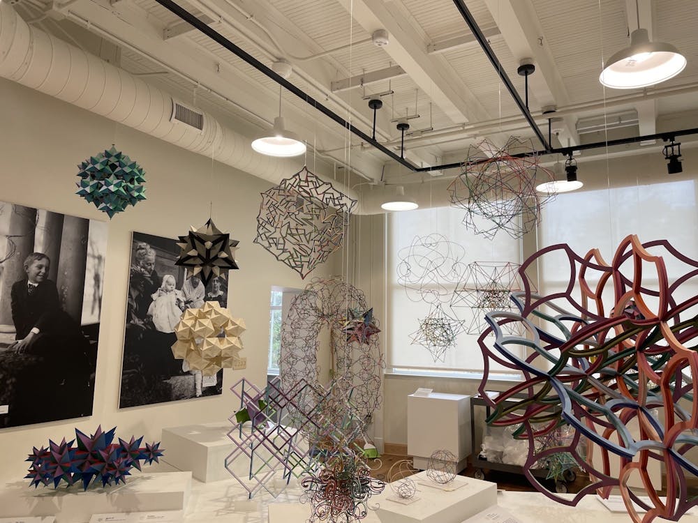 The University Collections will debut the “Unity in Variety: The Works of Morton C. Bradley, Jr.” exhibition of geometric sculptures at 5 p.m. Oct. 21, 2022, at the McCalla Gallery, located at the corner of Ninth Street and Indiana Avenue. Each of the sculptures — multicolored, complex works made from metal, wood and paper — were created using a mathematical equation.