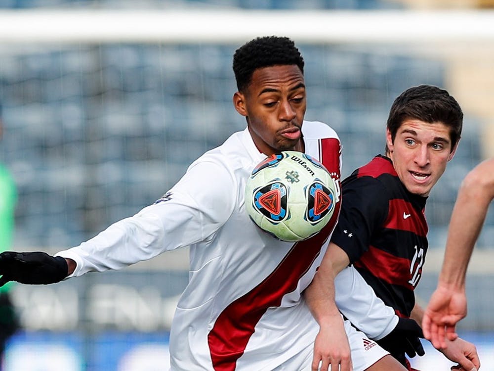 Then-freshman forward Mason Toye rushes toward the ball during the first half of play at the NCAA Men&#x27;s Soccer Tournament Championship game against Stanford on Dec. 10, 2017, in Chester, Pennsylvania. Toye was selected as the No. 7 pick in the 2018 draft by Minnesota United FC.