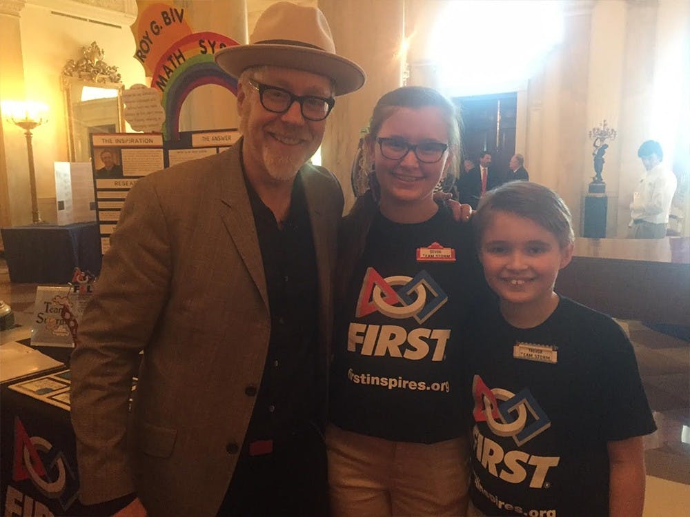 Terre Haute residents Devon, 14, and Trevor, 11, Langley represented their team Storm at the White House's sixth annual science fair, where they met Myth Buster host Adam Savage.